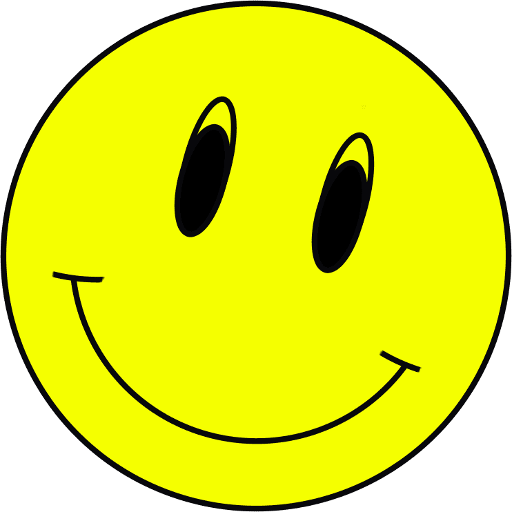 Yellow sticker with a smile